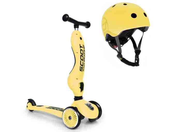Scoot and Ride Highwaykick and Helmet (S-M) - Lemon