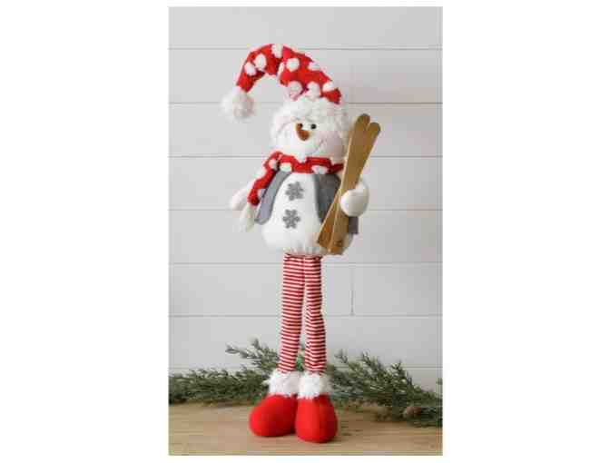 Audrey's Standing Snowman with a Red Polka Dot Hat and Skis