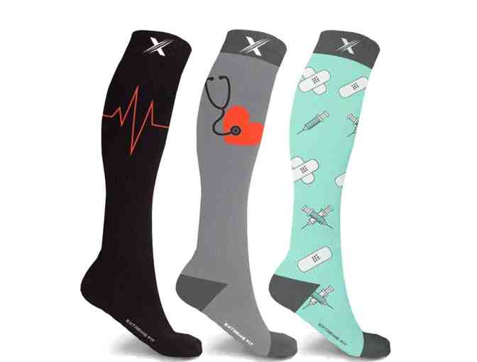 Thera RX Compression Socks- Doctor's Orders (XXL, Wide Calf) (3 Design Pack)