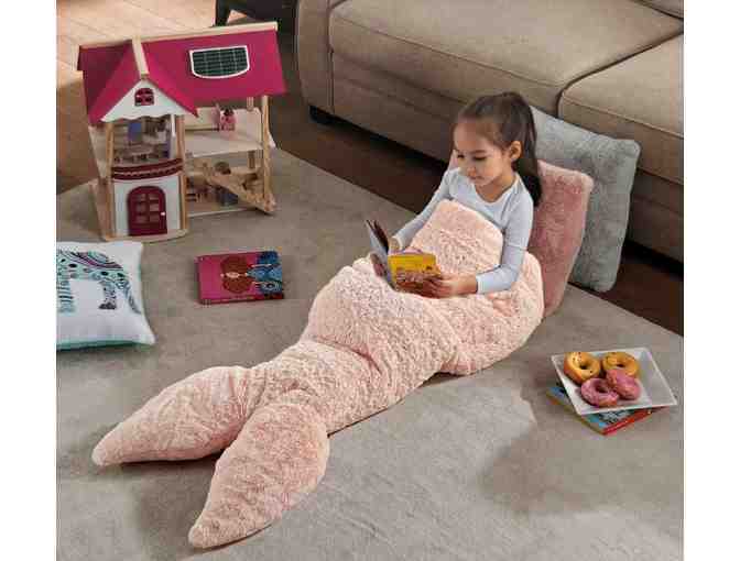 Authentic Kids Faux Fur Mermaid Snuggle Tail - Pale Pink with Stars