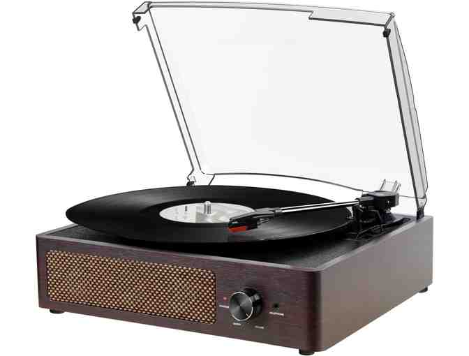 Kedok Vinyl Record Player Turn Table with Built in Blue Tooth Receiver and 2 Speakers