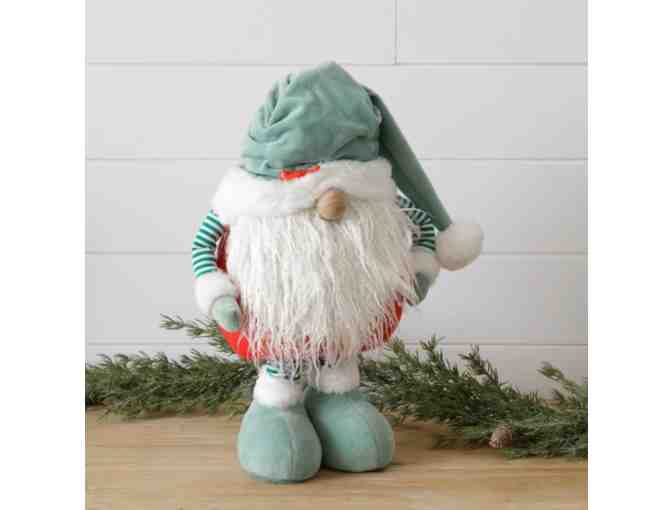 Audrey's Standing Gnome with Green Striped Legs and Red Body