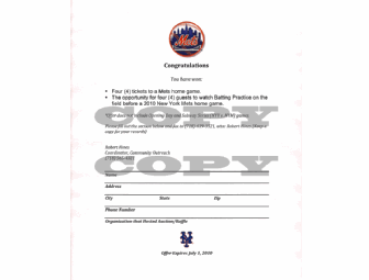 New York Mets Batting Practice and Game Tickets