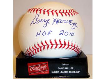 Doug Harvey Signed Baseball HOF 2010