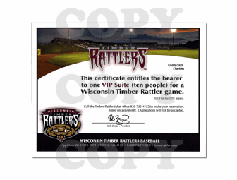 Wisconsin Timber Rattlers VIP Suite (10 people)