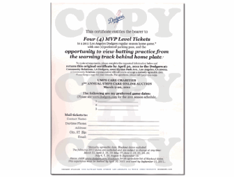 Los Angeles Dodgers Batting Practice and Game Tickets