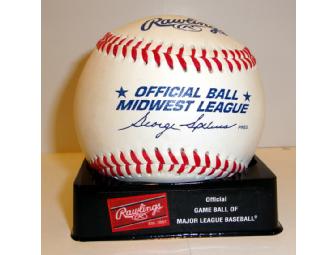 Tommy Lasorda Signed Baseball Donated by Great Lakes Loons