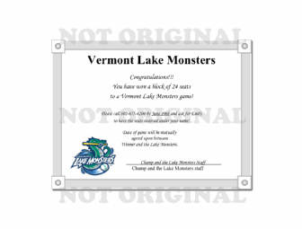 Vermont Lake Monsters Ticket Block (24 people)