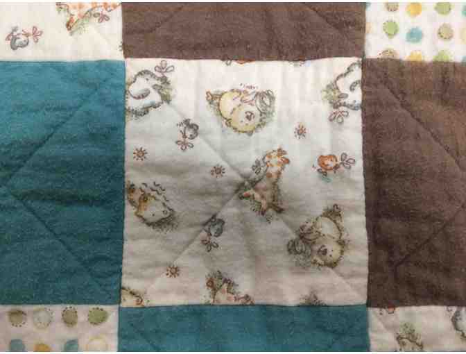 Safari and Dot Flannel Baby Rag Quilt