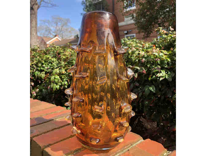 Amber Thistle Glass Vase
