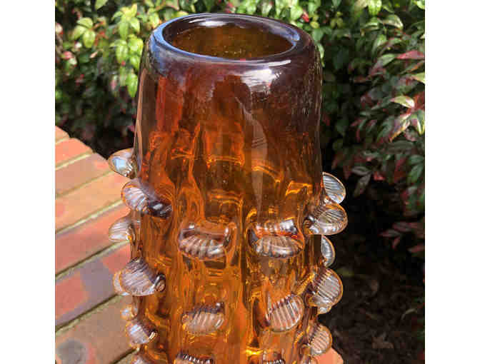 Amber Thistle Glass Vase