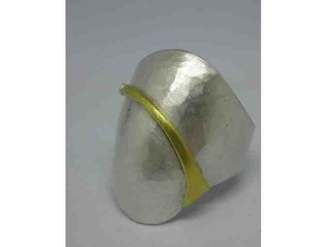 Sterling silver & yellow gold Lady's ring