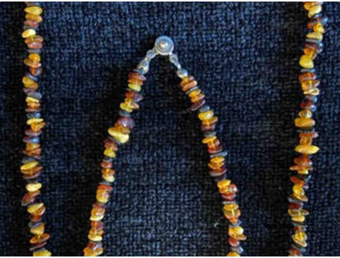 Necklace of Small Chunks of Multi-Colored Amber