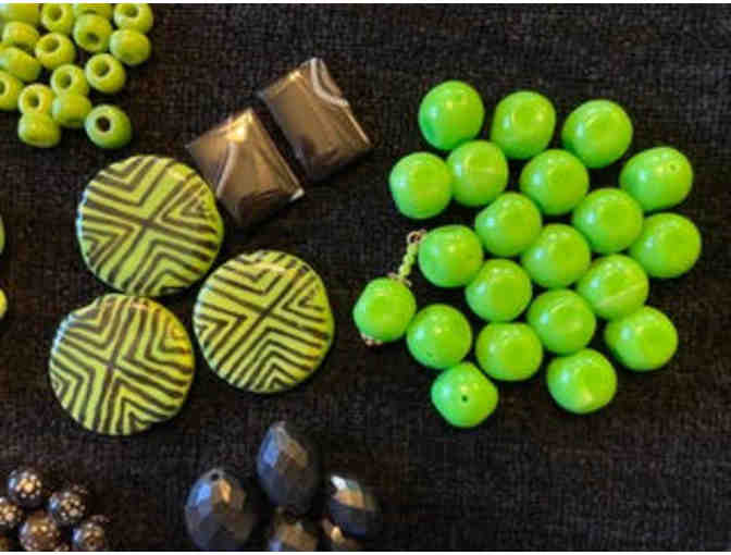 Green and Black Beads Waiting for Your Creativity