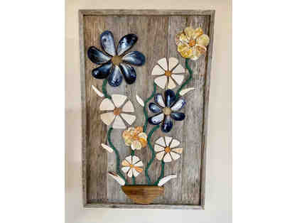 Seashell, Driftwood, and Pebble Wall-Hanging -- One of a kind!