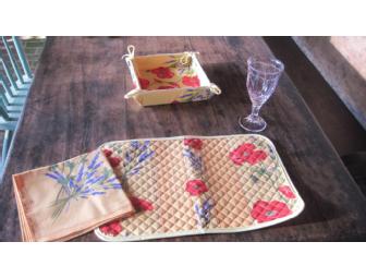 Four Provence Placemats and Napkins with Bread Basket