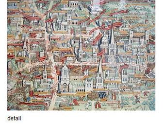 Framed Map of Oxford, England