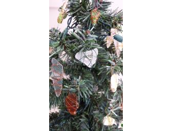 Lighted Tabletop Christmas Tree with Seaglass Ornaments (16')