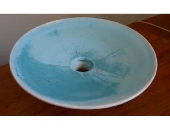 Turquoise and Off-White, Hand Thrown, Ceramic Bowl