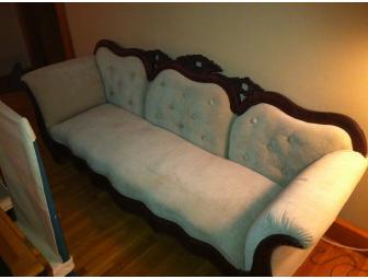 Empire Style Sage Velvet Couch
