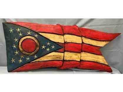 Wood Carving - State of Ohio Flag