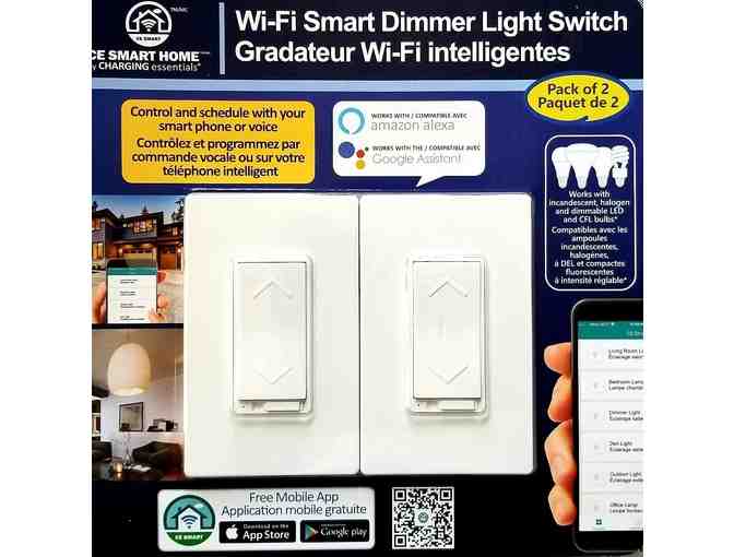 2-Pack Wi-Fi Smart Dimmer Light Switch, Compatible with Alexa and Google Assistant - Photo 1