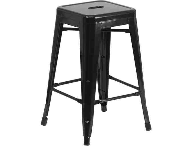 Flash Furniture 24' Backless Black Metal Counter Height Stool - Set of 2