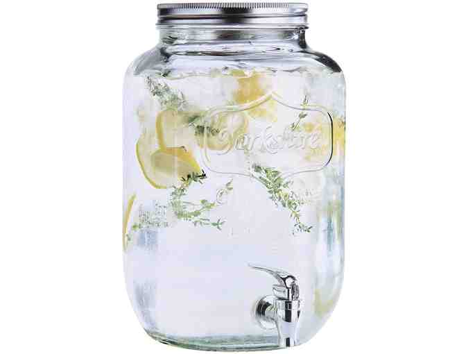 Estilo 2 Gallon Glass Single Mason Jar Beverage Drink Dispenser With Leak Free Spigot