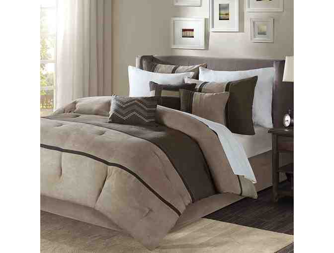 Madison Park Palisades Queen Size Bed Comforter Set Bed in A Bag - Brown, Taupe