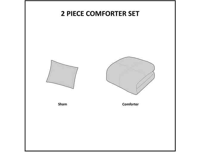 Madison Park Essentials Parkston Twin/Twin XL Comforter- Grey Blue 2 Piece Bedding Set