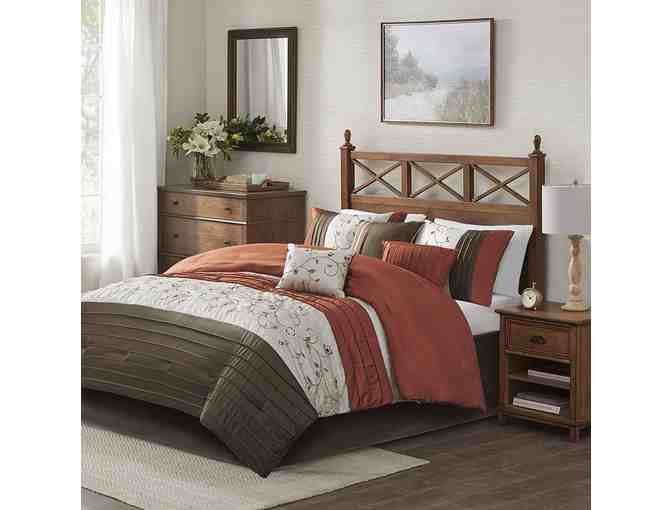 Madison Park Aubrey: King Size Bed Comforter 7 Piece Set (Orange/Brown)