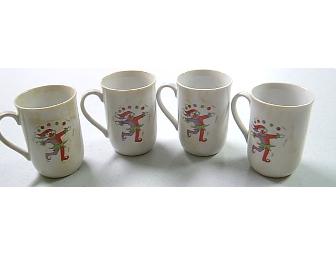 Set of 4 circus-themed cups