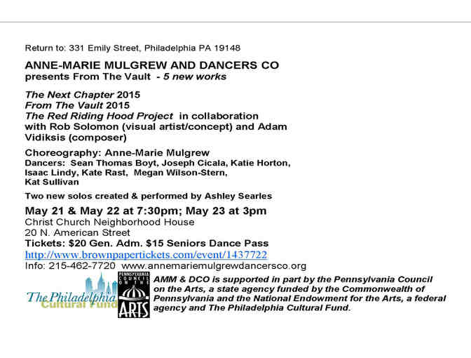 Anne-Marie Mulgrew and Dancers Concert 5/23 Matinee