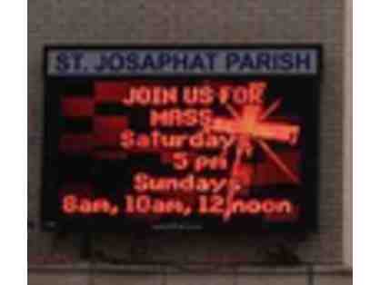 "Happy Birthday" Message on the Parish Electronic Sign