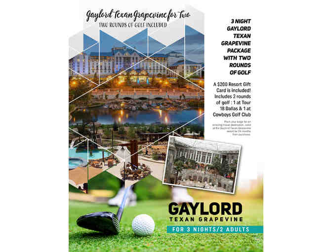 Gaylord Texan Vacation | 3 Nights for 2 People w/ 2 Rounds of Golf + $200 Gift Resort Card
