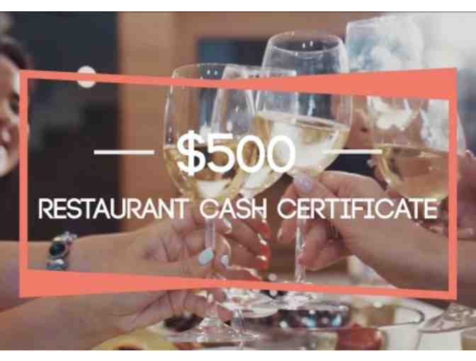 $500 in Restaurant Certificates - Photo 1