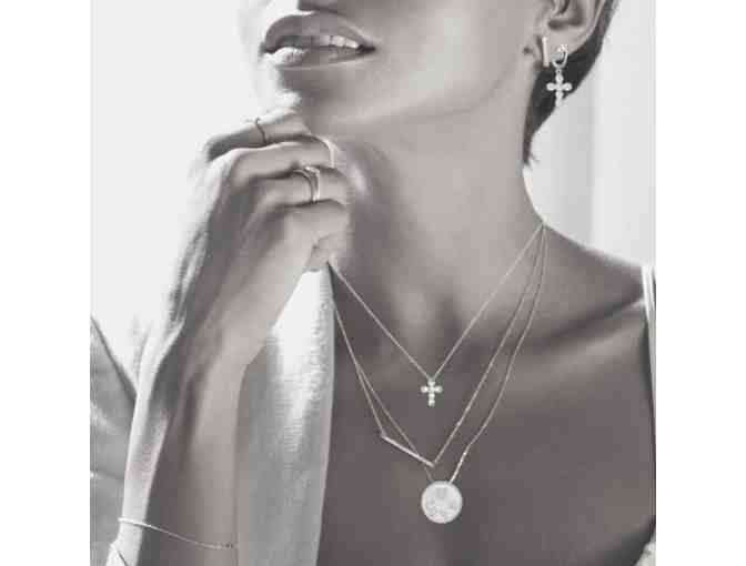 GRACEFUL CROSS Necklace and Earrings Set in White Gold