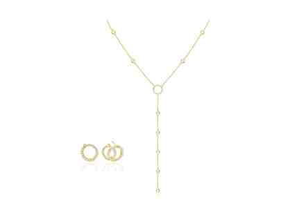 LOVELY LARIAT Necklace and Earrings Set in Yellow Gold