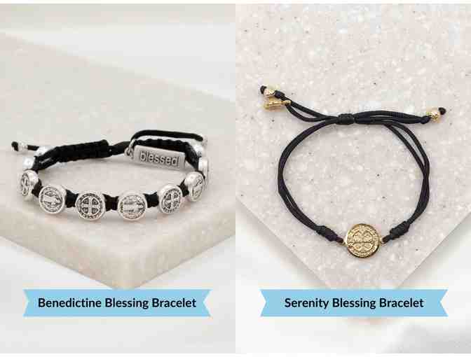 Silver Benedictine Blessing Bracelet + Gold Serenity Blessing Bracelet - Photo 1
