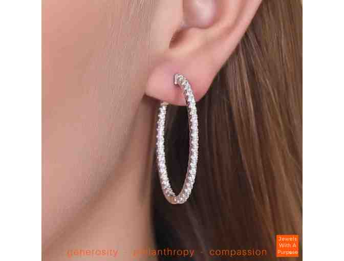 DAZZLE ALL DAY 1.5" Hoops in White Gold - Photo 1