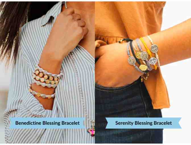 Silver Benedictine Blessing Bracelet + Gold Serenity Blessing Bracelet
