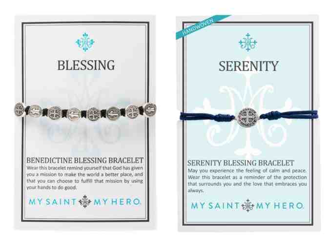 Silver Benedictine Blessing Bracelet + Gold Serenity Blessing Bracelet - Photo 3