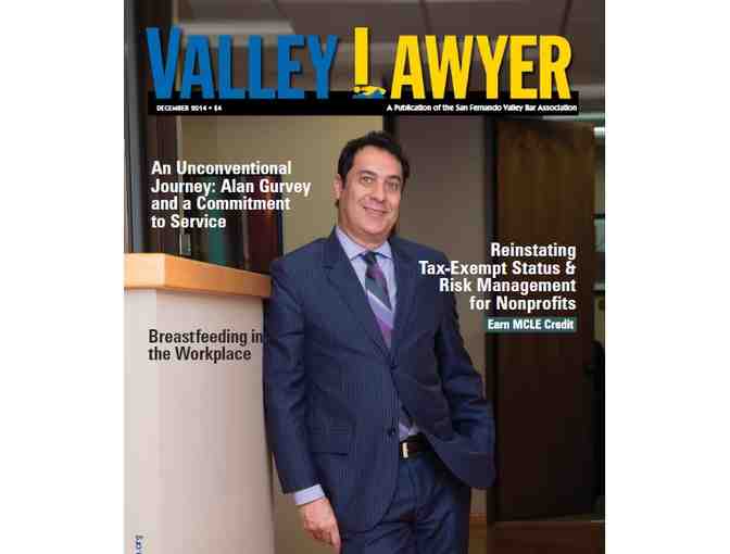 December 2016 COVER of Valley Lawyer Magazine!