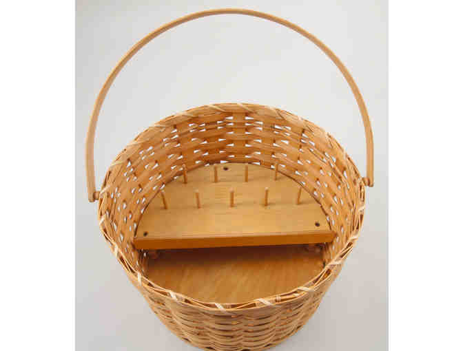 Amish Sewing Basket with Rosemaling on the Lid by Sara Tollefson