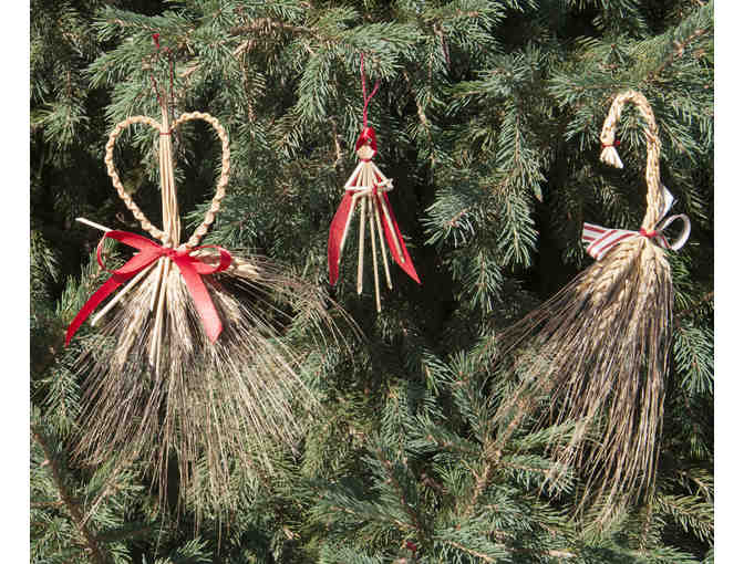 24 Handmade Woven Wheat Christmas Ornaments by Bev Schrandt & Jeann Hoefler