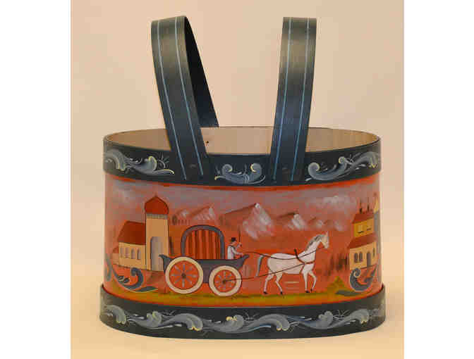 Basket with Rural Norwegian Scenes by Ruth Wolfgram and Barbara Wolter
