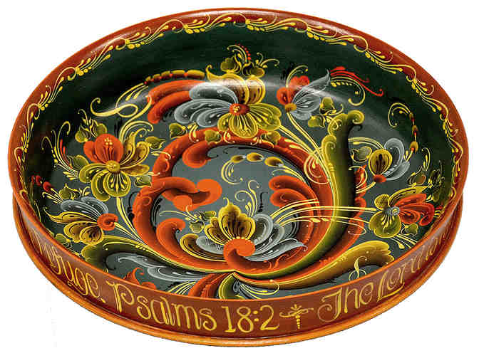 Bowl with Telemark Rosemaling by Ellen Kerbs - Photo 1