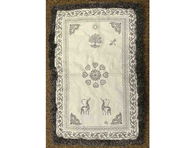 Skinnfell (sheepskin) Coverlet by Britt Solheim