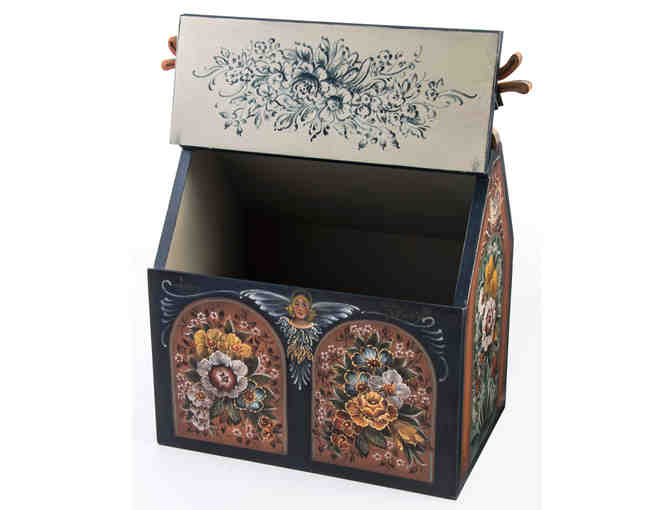 'Valdres Reliquary' Church-Shaped Box with Valdres Rosemaling by JoSonja Jansen