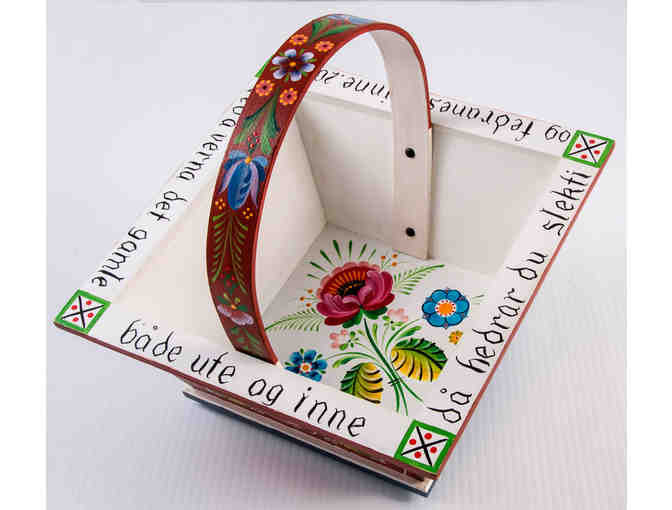 Basket with Os Rosemaling by Louise Bath